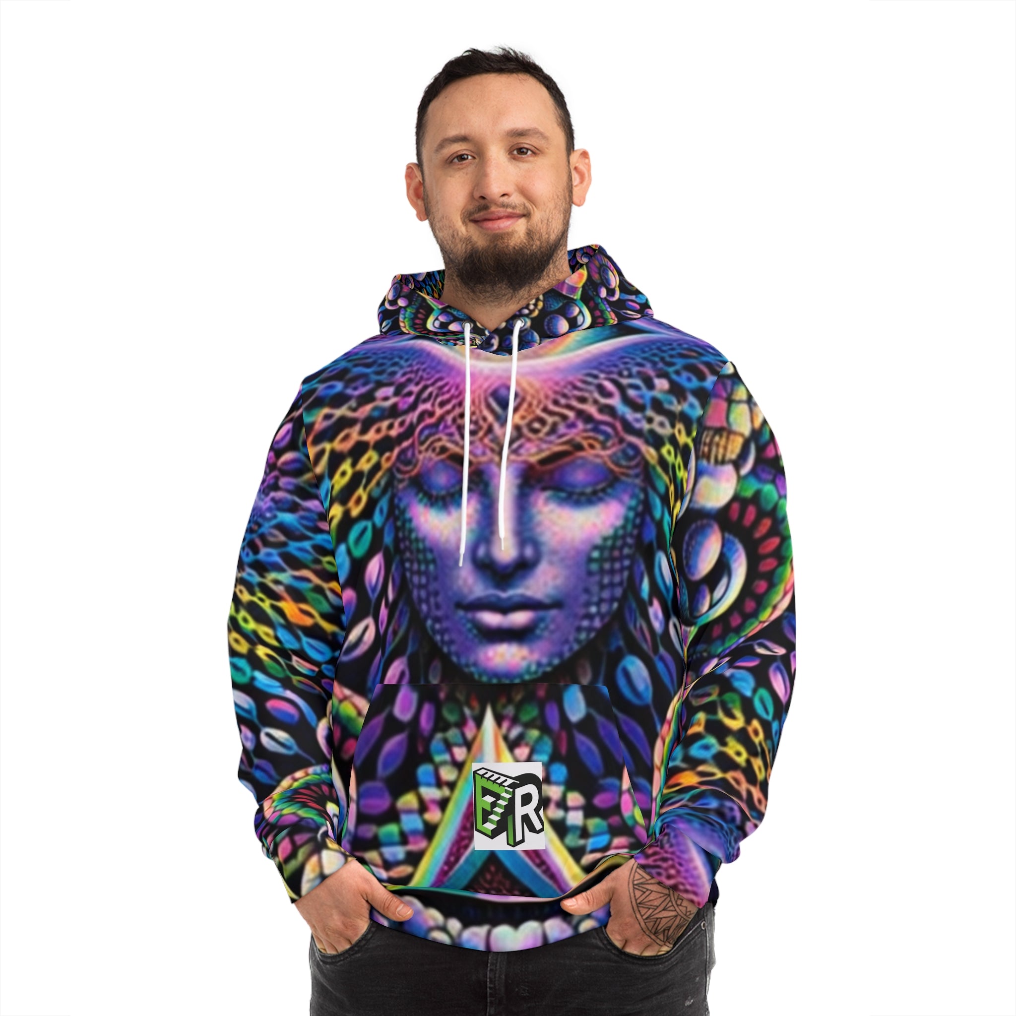Psychedelic Third Eye Hoodie — Vibrant Spiritual All-Over Print